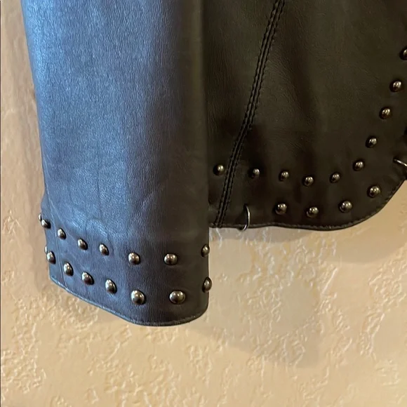 Black Studded Leather Jacket - Picture 8 of 9